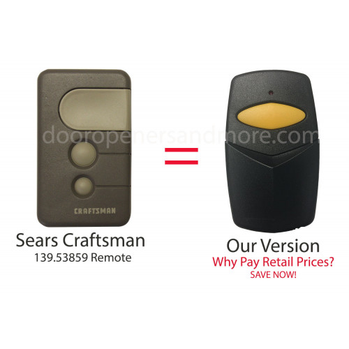Sears Craftsman 139 53859 Compatible, Sears Garage Door Opener Remote