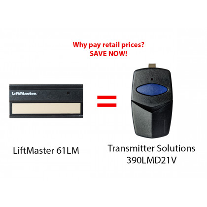 LiftMaster 61LM Compatible 390 MHz Single Button Visor Garage Door Opener Remote 