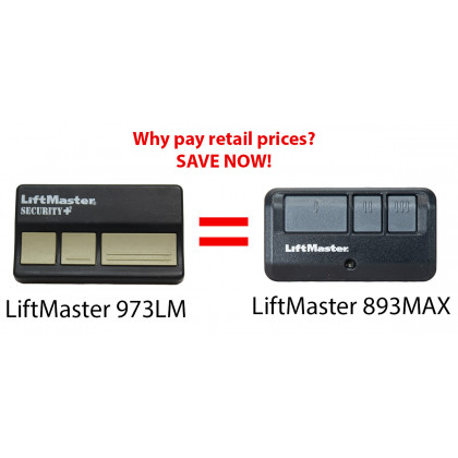 LiftMaster 973LM Compatible 390 MHz Security+ 3 Button Visor Gate Garage Door Opener Remote 