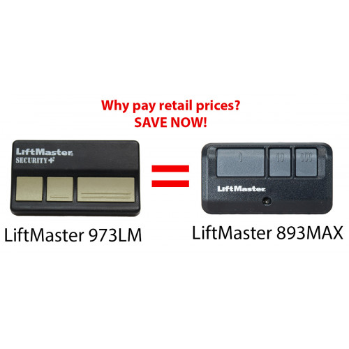 OEM LiftMaster 893MAX 3-Button Garage Gate Door Control Opener Virsor Remote 