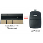 Sears Craftsman 139.53778 Compatible 390 MHz  Single Button Visor Remote Control 8 or 9 Dip Switch