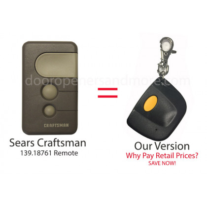 Sears Craftsman 139.18761 18761 Compatible Single Button Mini Key Chain Remote Control