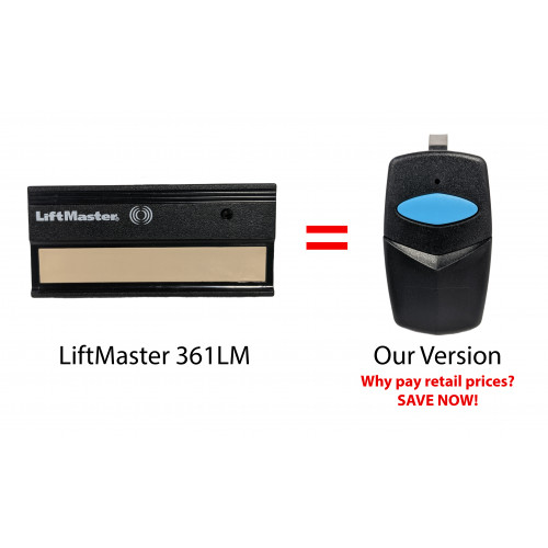 LiftMaster 361LM 1-Button Gate Opener Remote Control 9 Code Switch 315MHz 