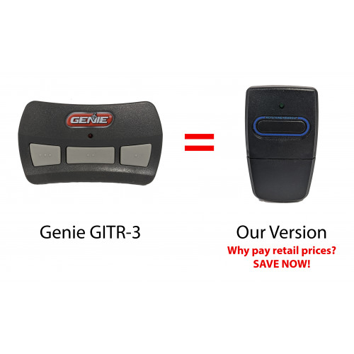 Genie Intellicode G3T-A GITR-3BX Garage Door Opener Remote for GITR-3 36433A.S 