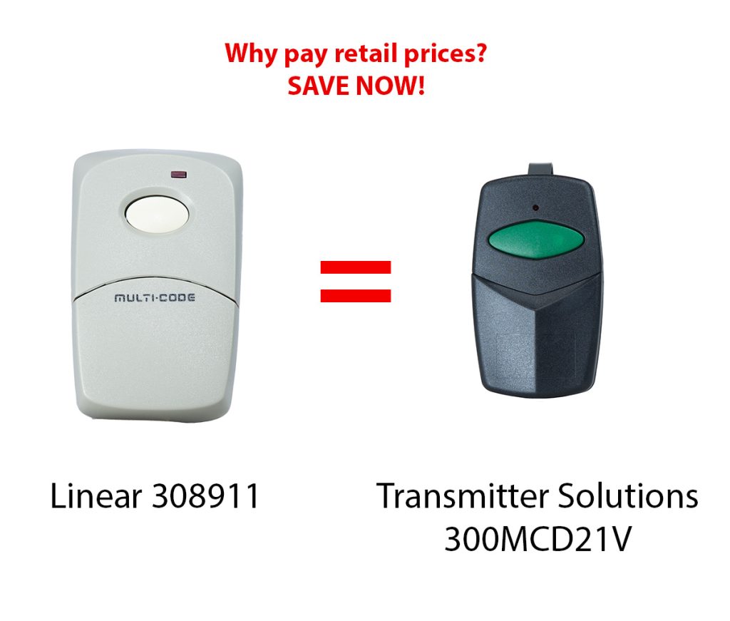 Linear MCS308911 300 MHz Garage Gate Opener Remote Transmitter