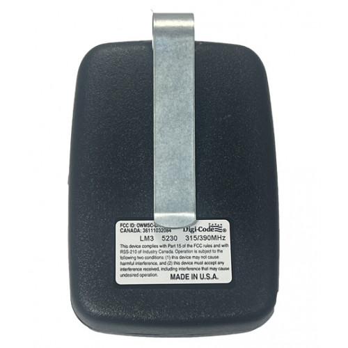 Digi Code DC-LM3 Visor Remote Control - Compatible with Sears Craftsman Rear Photo
