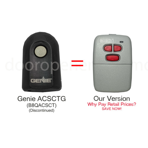 Digi Code DC-GN3 Remote Control - Compatible with Genie ACSCTG / B8QACSCT Garage Door Remote