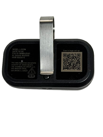 LiftMaster L993M Max 3 Button Visor Remote Back