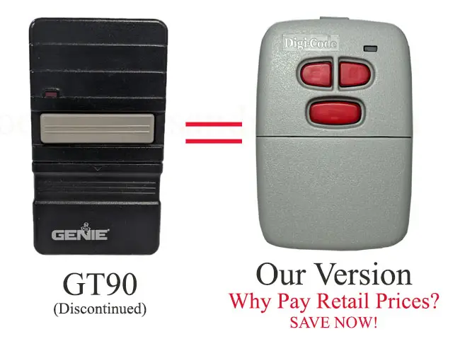Genie GT90-1 Compatible 12 Dip Switch 390 MHz Visor Remote Control