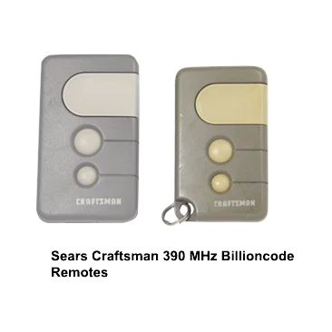 Sears Craftsman Billion Code Remote Controls 139.53879 and 139.53859