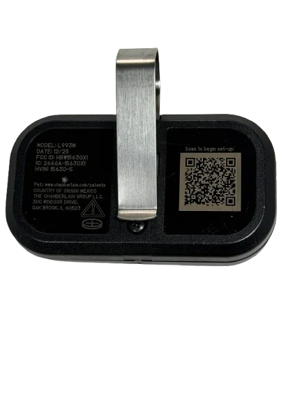 LiftMaster L993M Max 3 Button Visor Remote Back